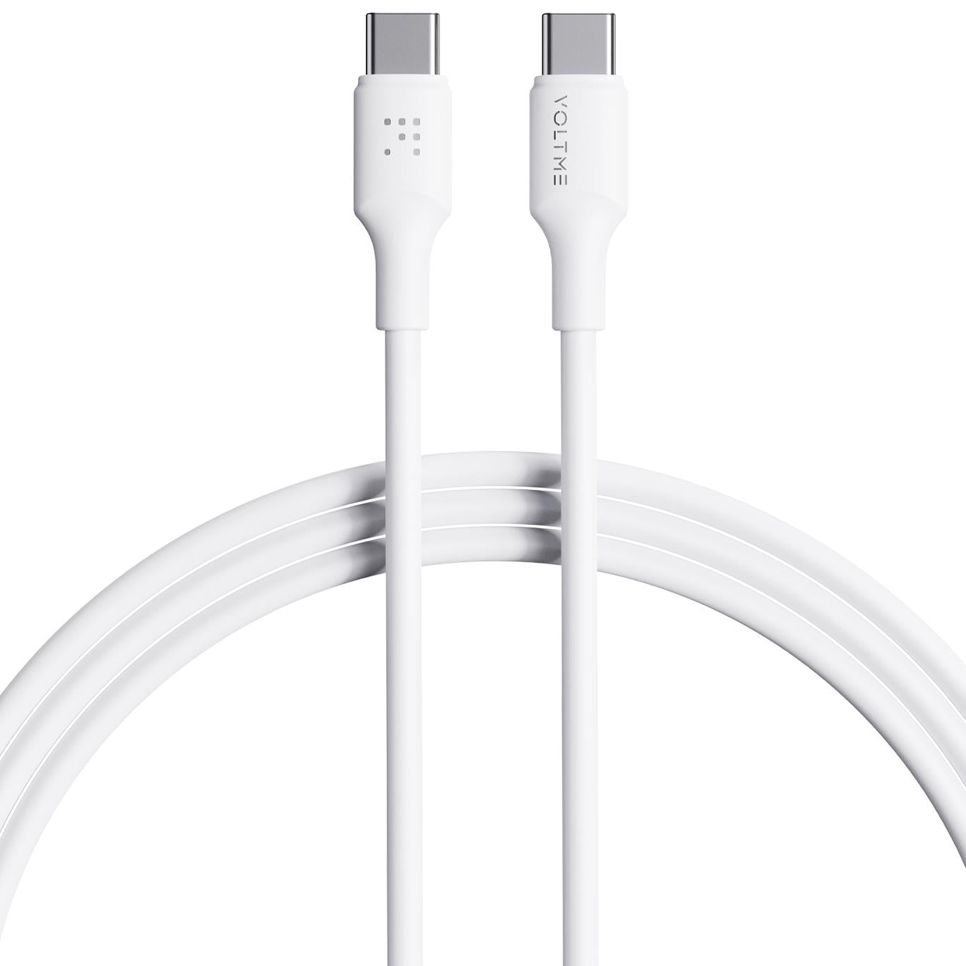 VOLTME C2273 60W USB-C to USB-C Hızlı Şarj ve Veri Kablosu 1.2 Metre – Beyaz