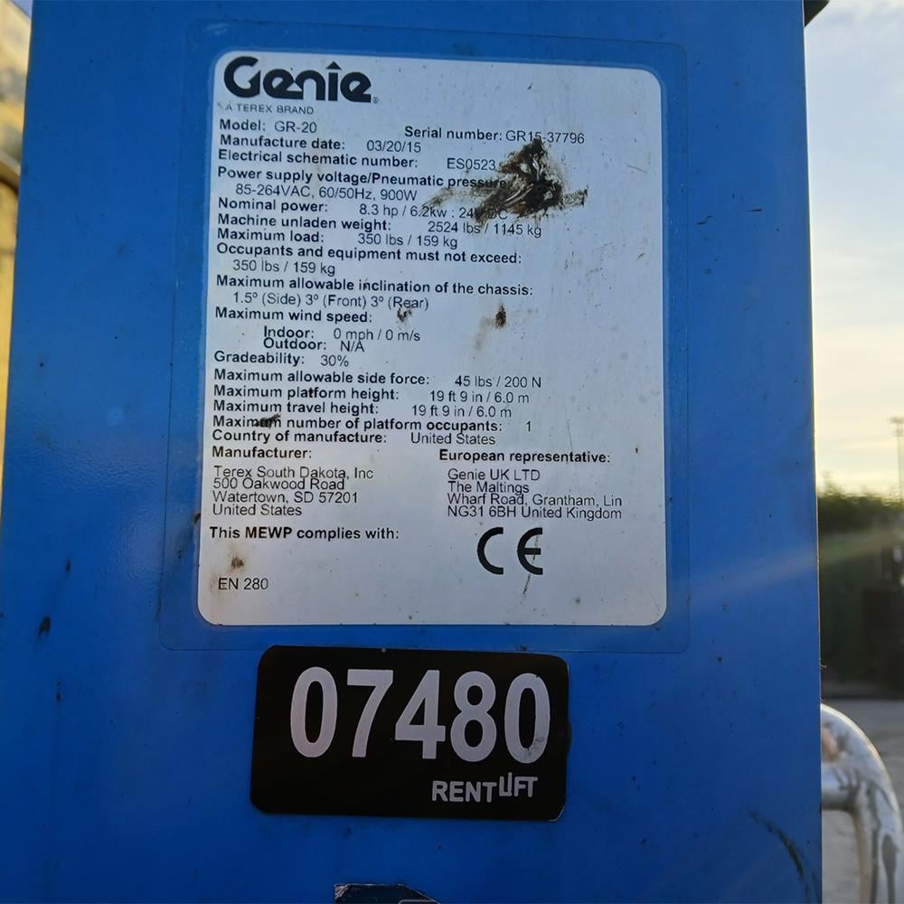 GENIE GR20  Dikey Platform Manlift (J9.7480) [UDK]