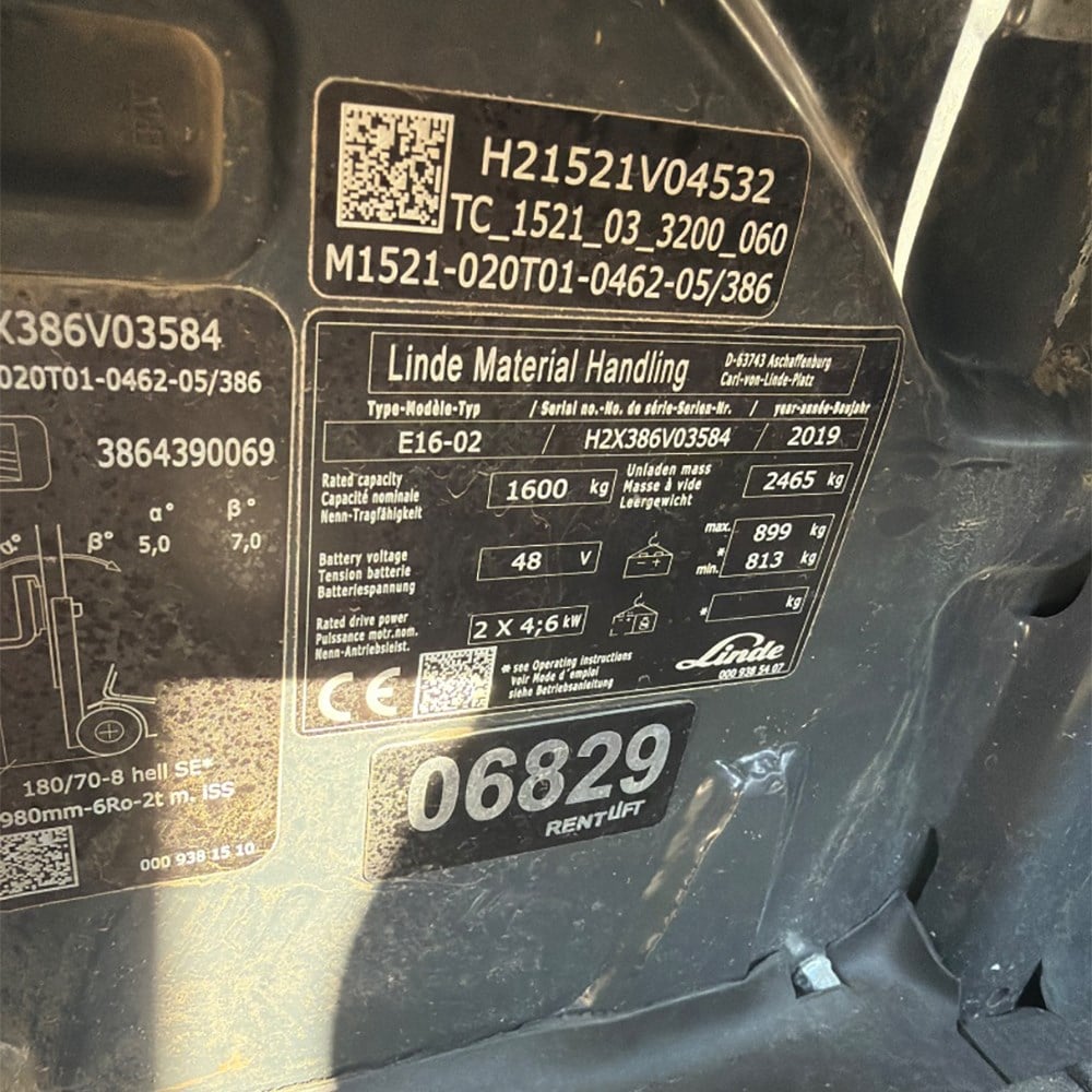LINDE E16-386 Elektrikli Forklift (F1.6829)