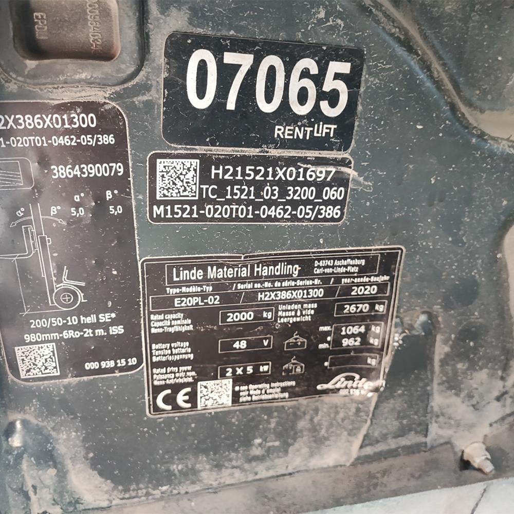 LINDE E20PL-386-02 Elektrikli Forklift (F1.7065)