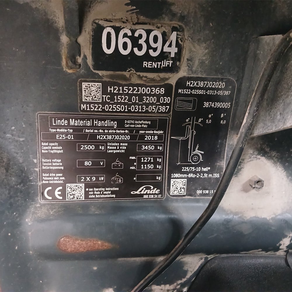 LINDE E25-387 Elektrikli Forklift (F1.6394) [OPS]