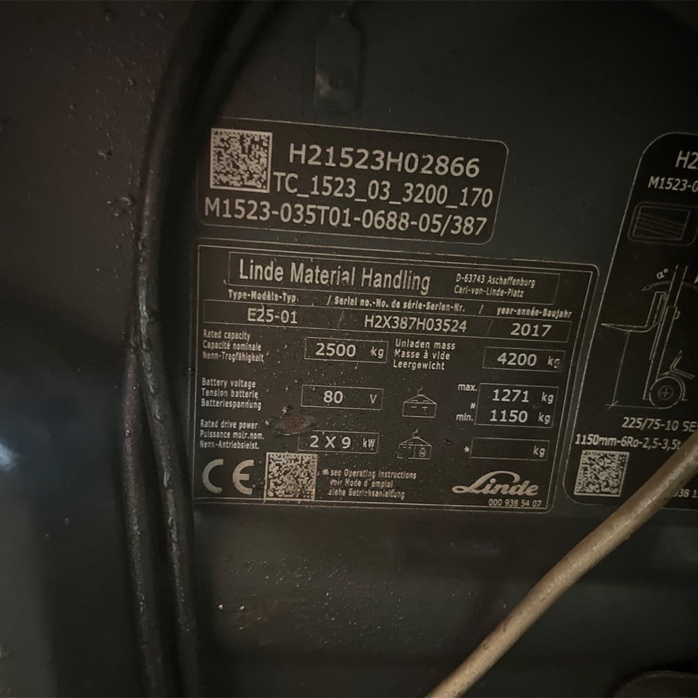 LINDE E25-387 Elektrikli Forklift (F1.6064) [UT]