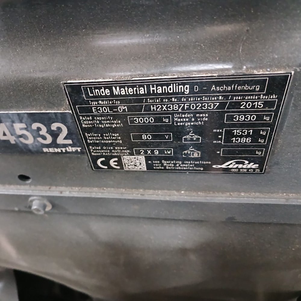 LINDE E30L-387 Elektrikli Forklift (F1.4532)