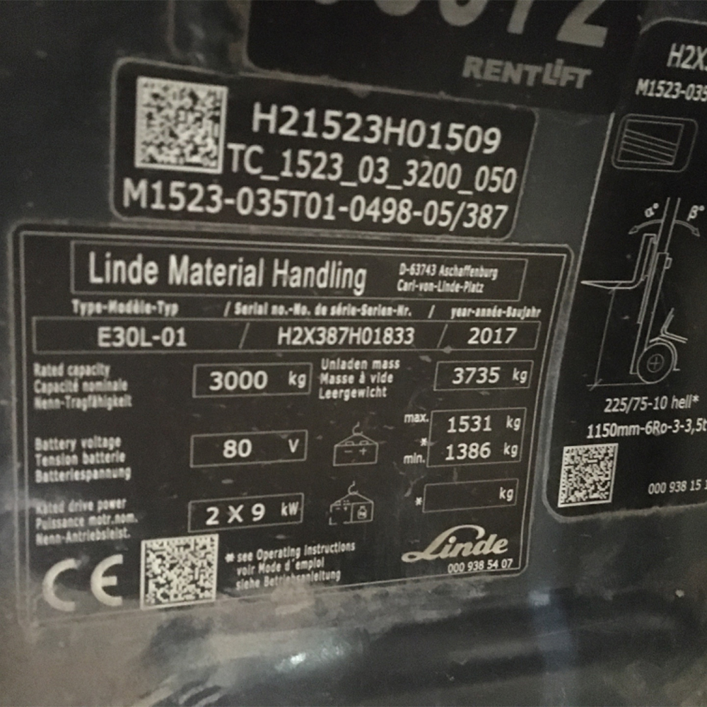 LINDE E30L-387 Elektrikli Forklift (F1.5972)