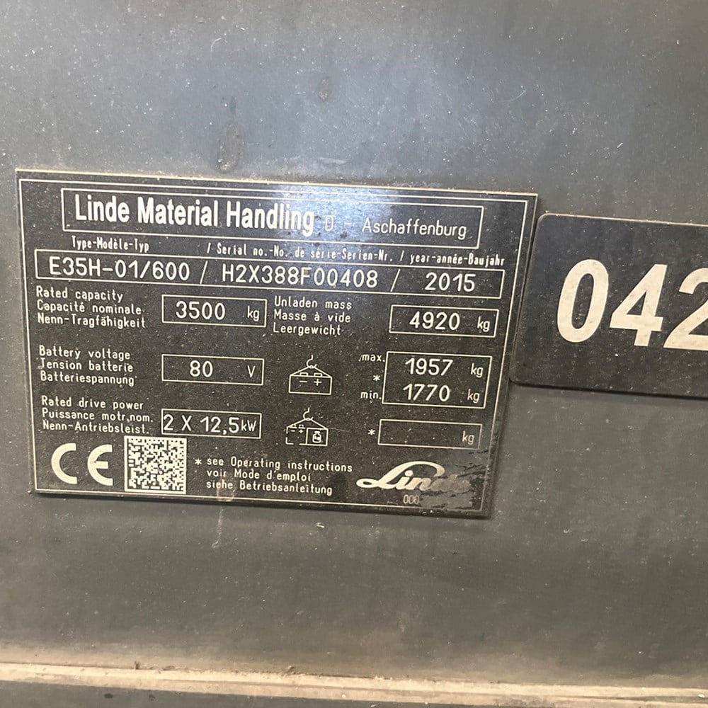 LINDE E35/600H-388 Elektrikli Forklift (F1.4291)