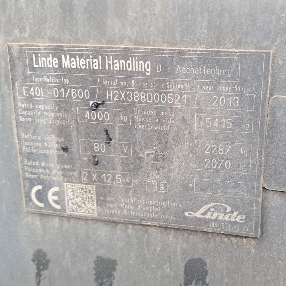 LINDE E40/600L-388 Elektrikli Forklift (F1.3455)