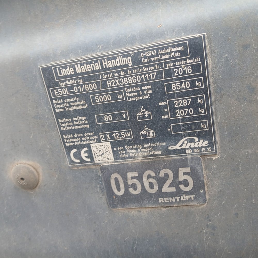LINDE E50/600L-388 Elektrikli Forklift (F1.5625)