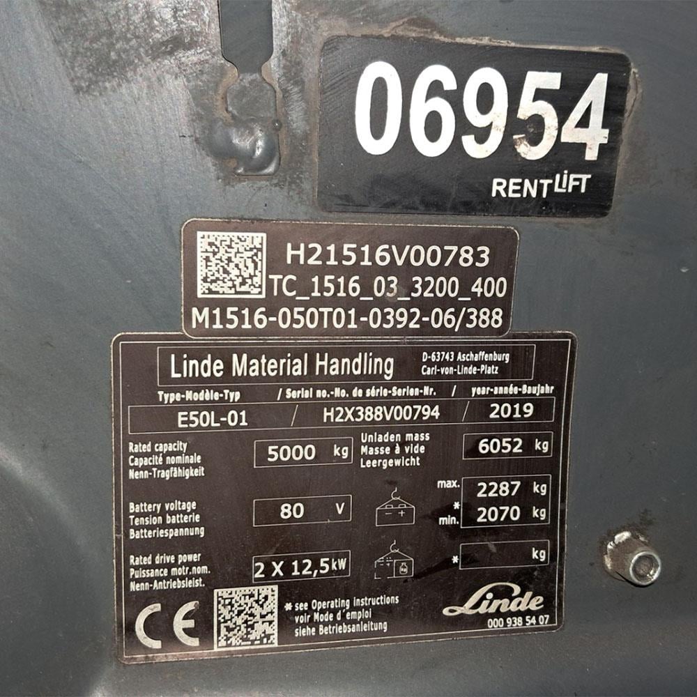 LINDE E50L-388 Elektrikli Forklift (F1.6954) [OPS]