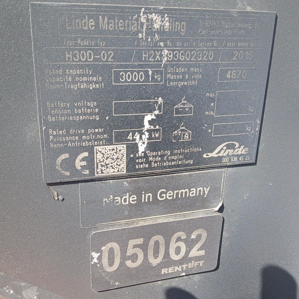 LINDE H30D-393-02 Dizel Forklift (F1.5062)
