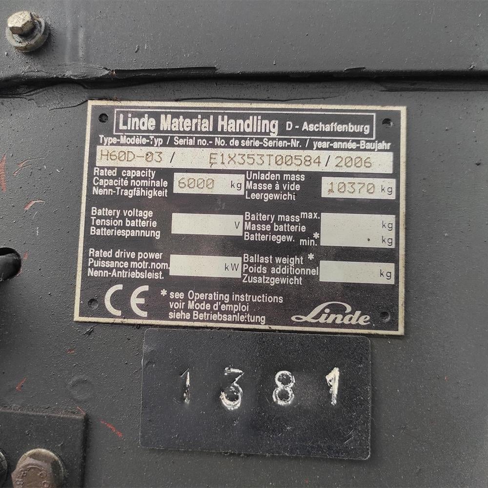 LINDE H60D-353 Dizel Forklift 2006 Model (F1.1381)  [OPS]
