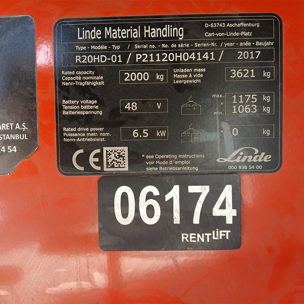 LINDE R20HD-1120  Reach Truck 2017 Model (F1.6174)