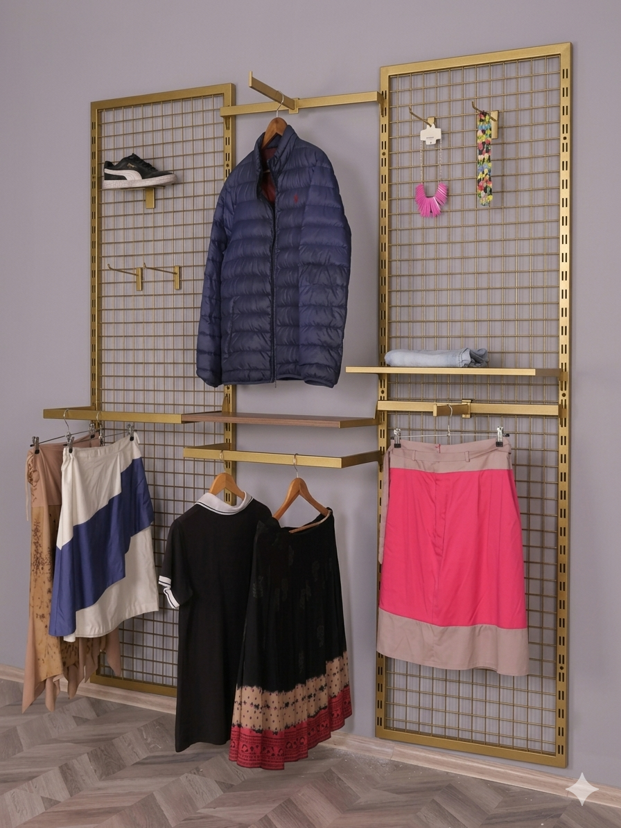 30*30 Dikmeli Sık Telli Tel Pano 60 cm Gold