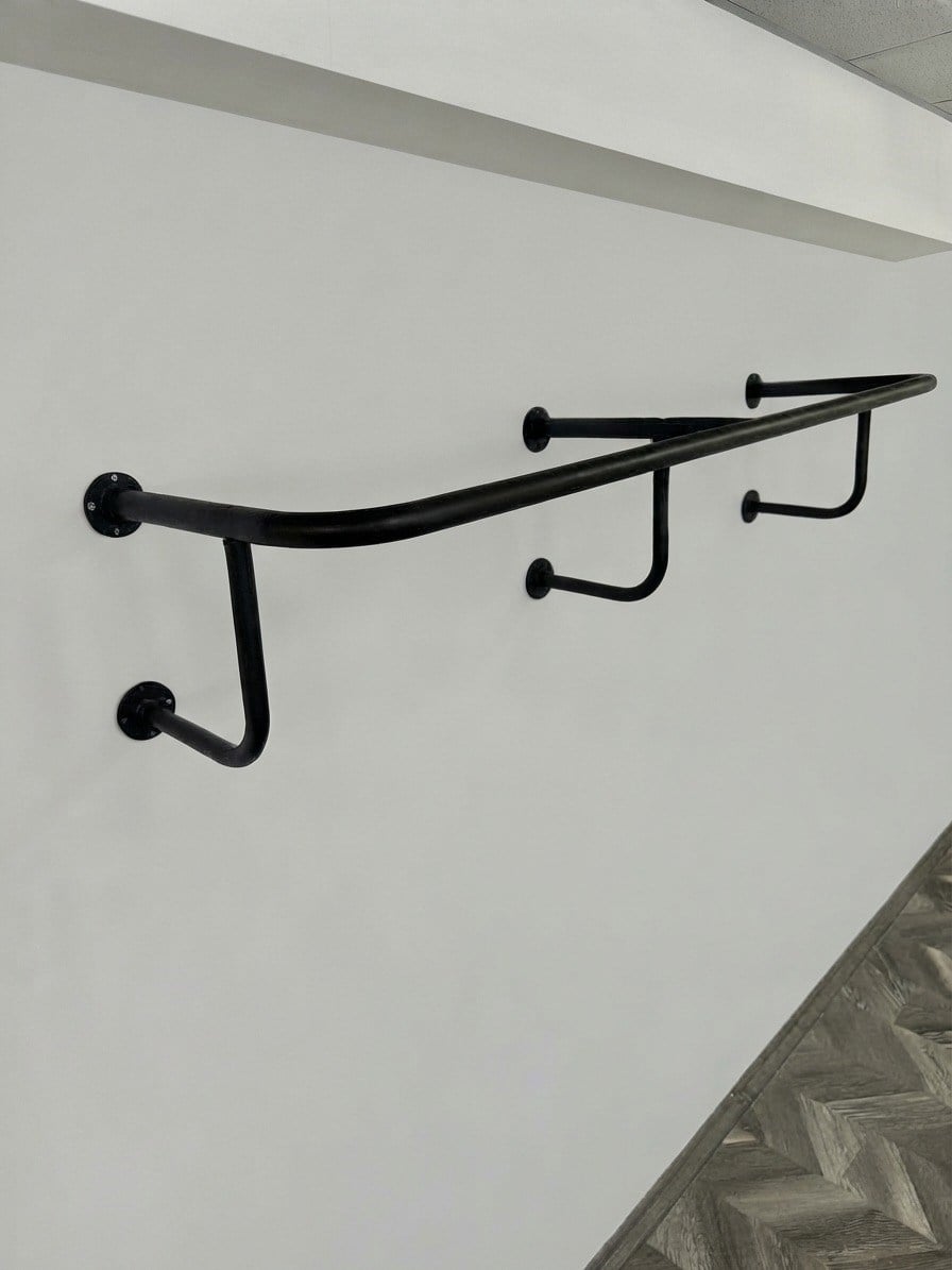 Destekli Yuvarlak Borudan U Askı 120 cm Siyah