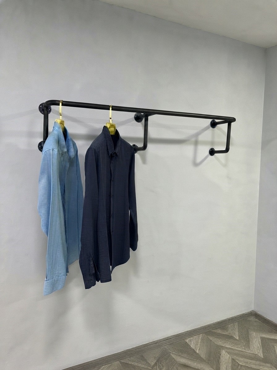 Destekli Yuvarlak Borudan U Askı 120 cm Siyah