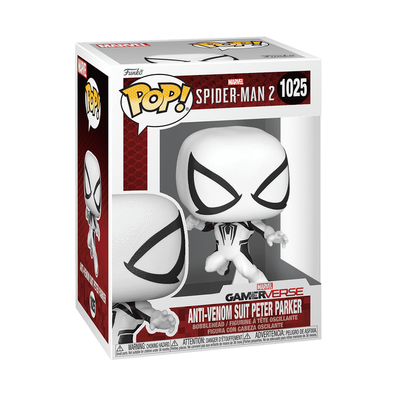 Funko Pop Marvel Spider-Man 2 Gamer Verse - Anti-Venom Suit Peter Parker No:1025 Bobble-Head