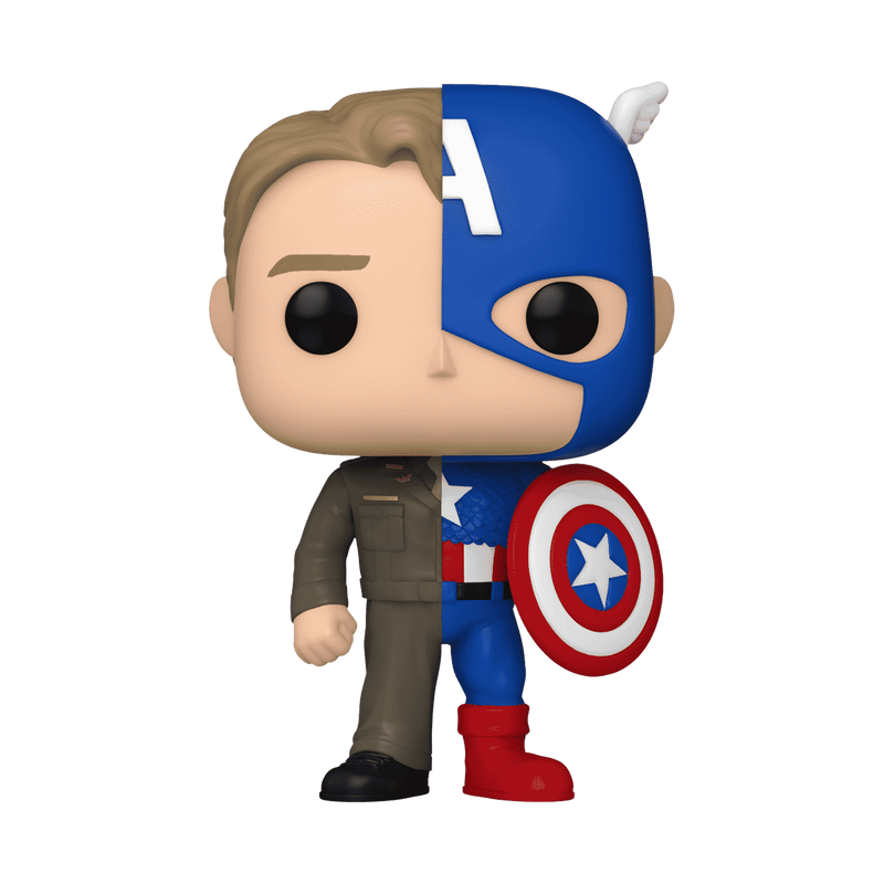 Funko Pop Marvel Split - Steve Rogers/captain America No:1431 Bobble-Head