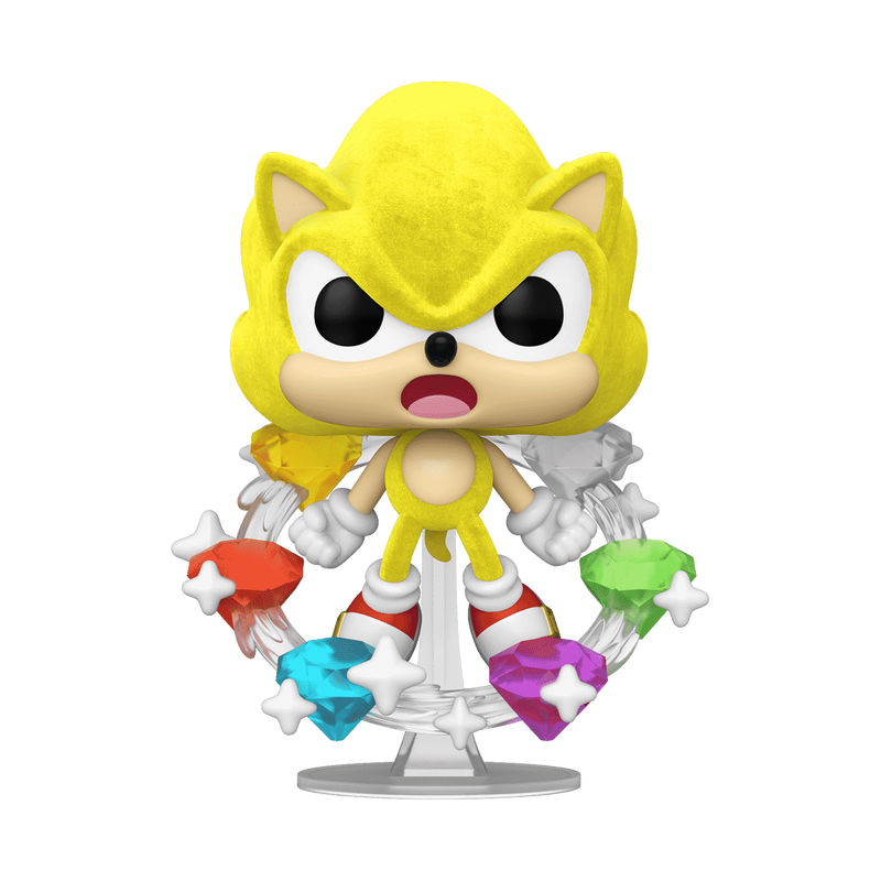 Funko Pop Plus Sonic The Hedgehog - Super Sonic With Emeralds Flocked Special Edition No:1059
