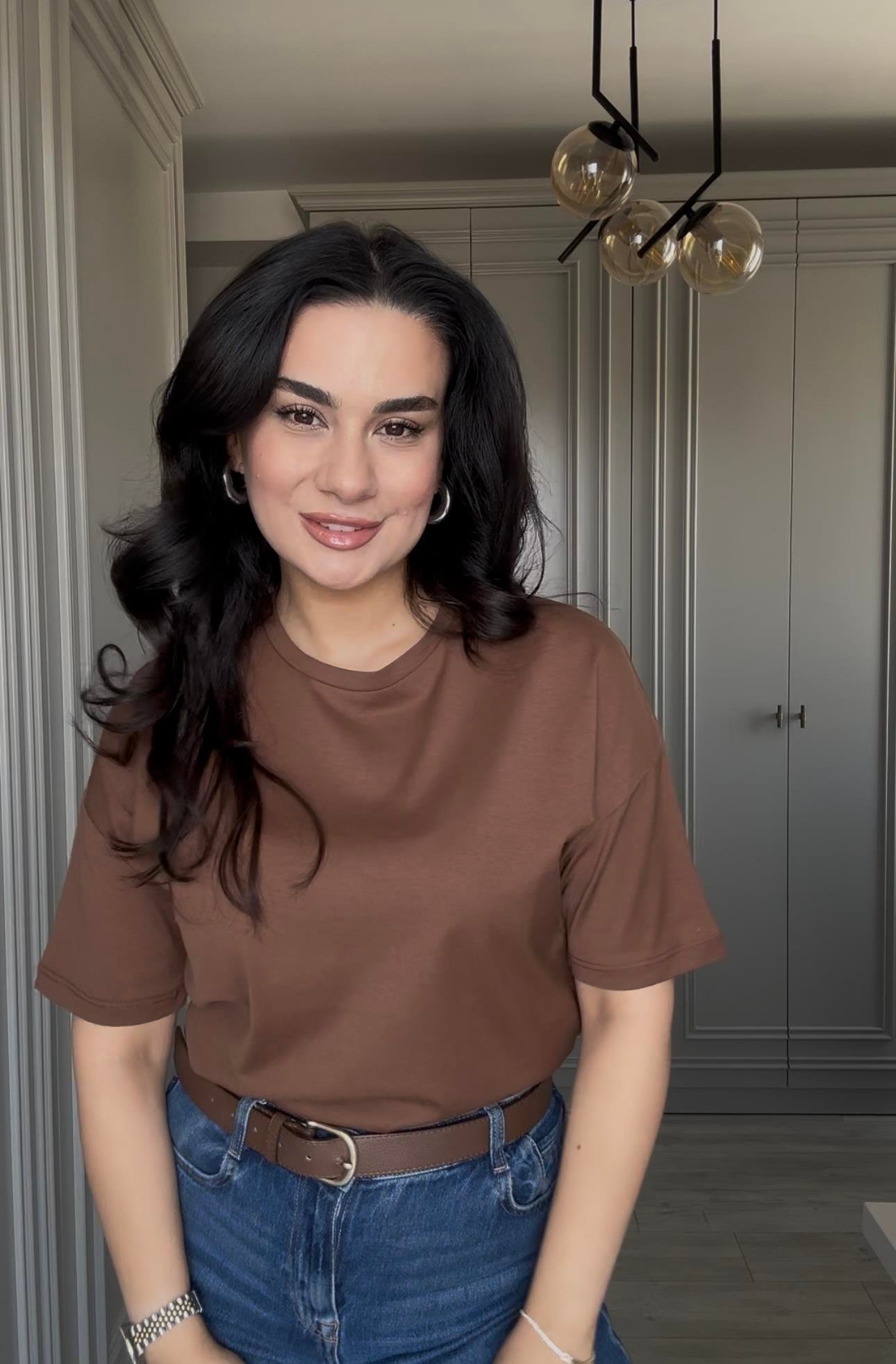 Bisiklet Yaka Basic T-shirt 