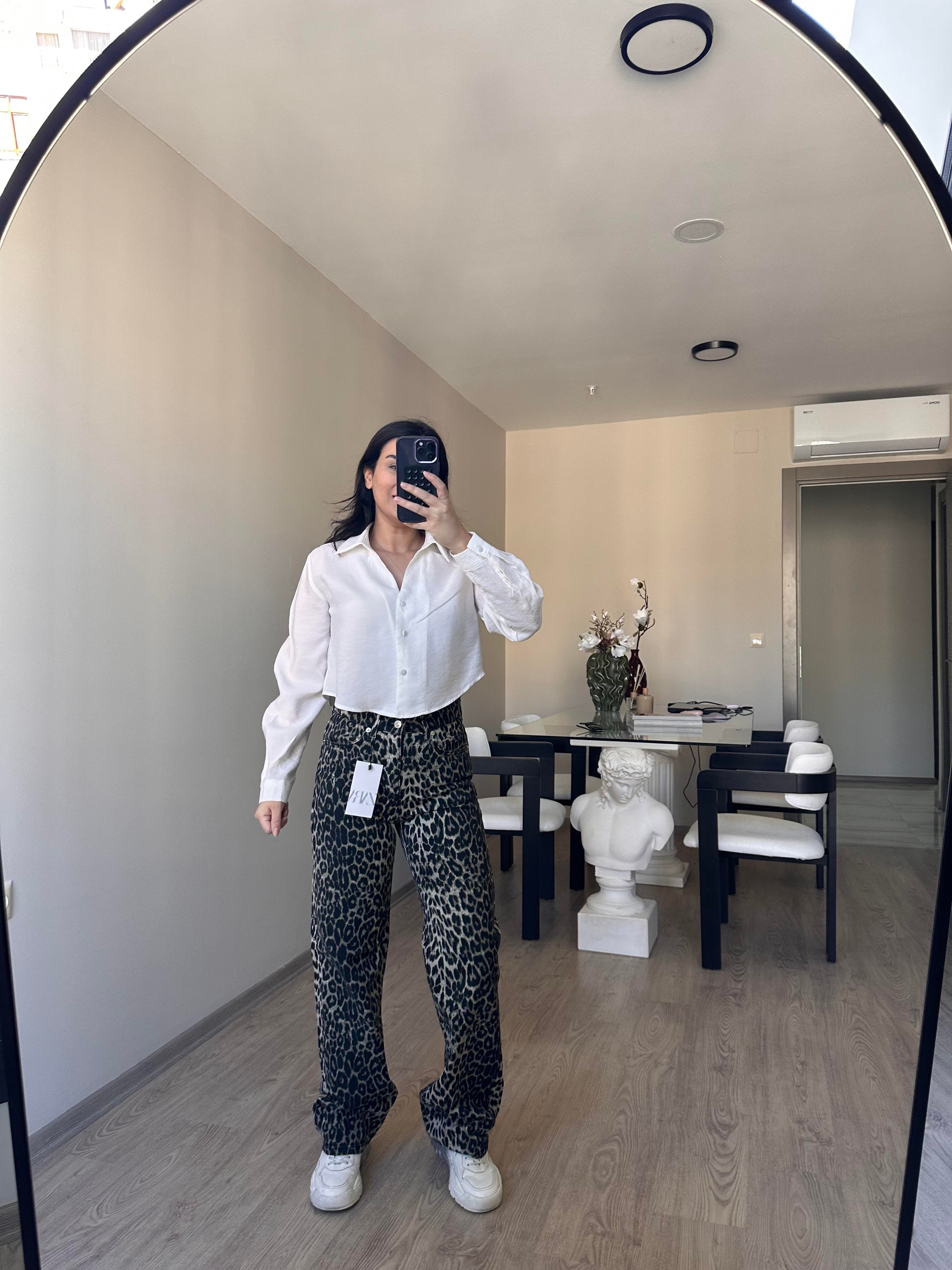 Leopar Desenli Pantolon 