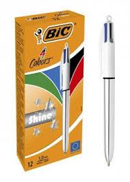 Bic 4 Colours Shine Tükenmez Kalem Gümüş Gövde