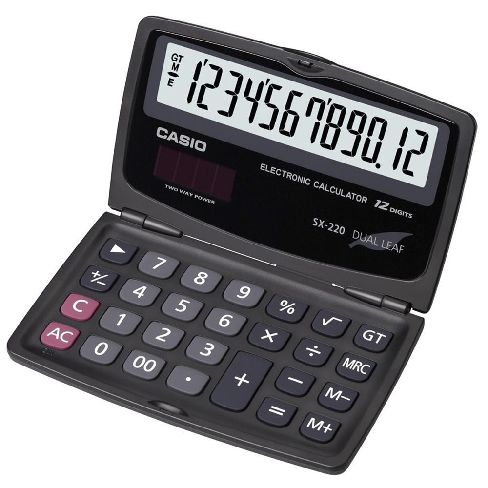 Casio SX-220 Cep Tipi Hesap Makinesi 12 Haneli