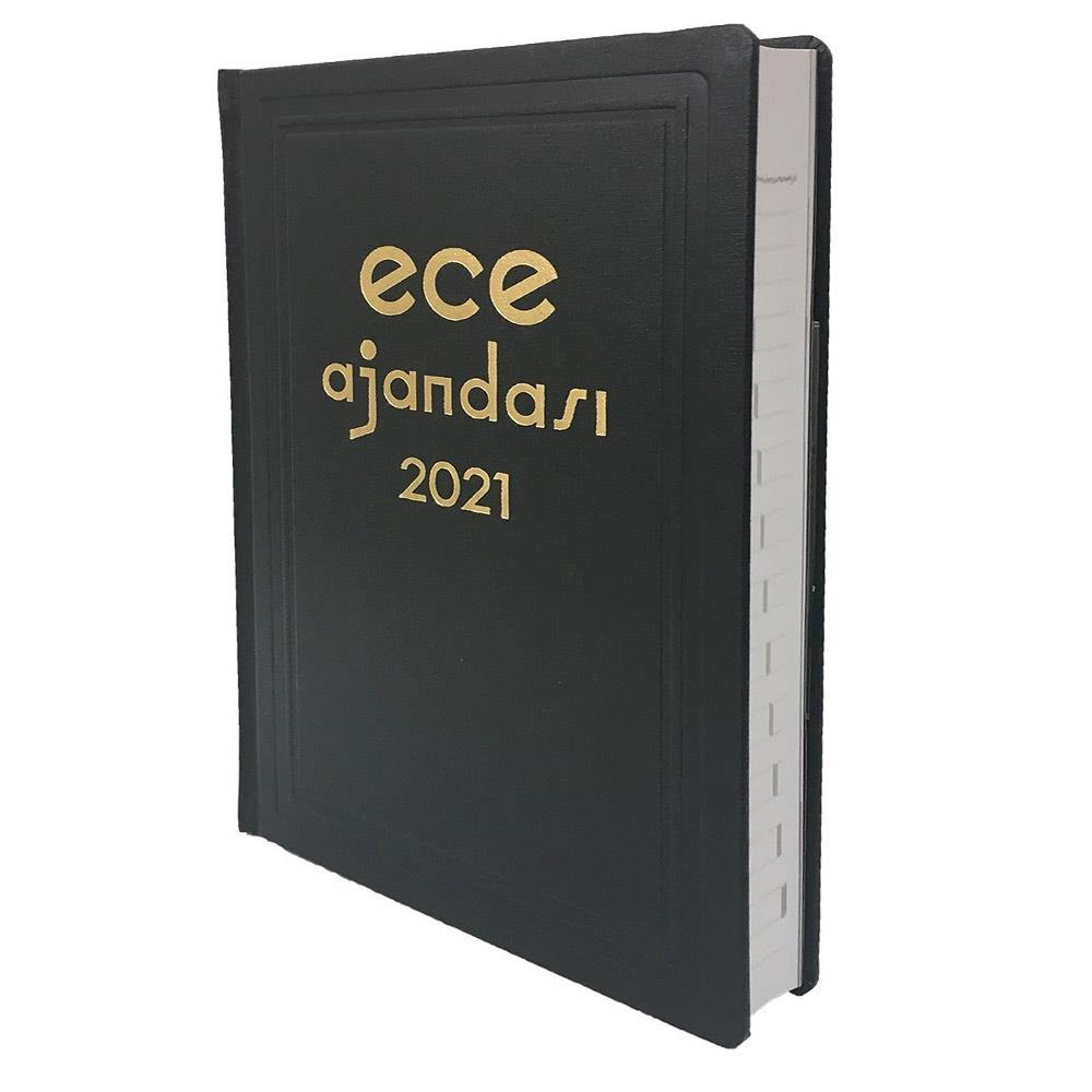 Ece Günlük Ticari Ajanda Anadolu Serisi 17 x 25 cm - Siyah