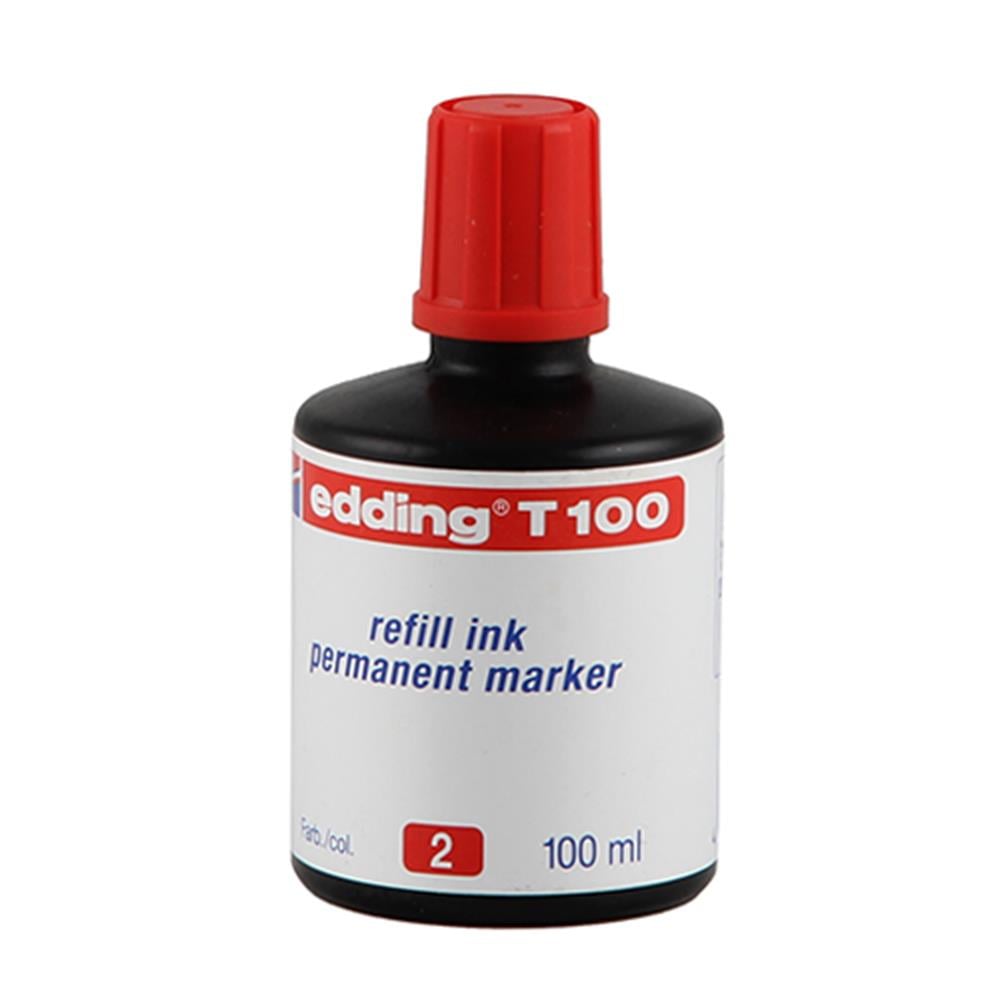 Edding T100 Permanent Kalem Mürekkebi 100 ml - Kırmızı