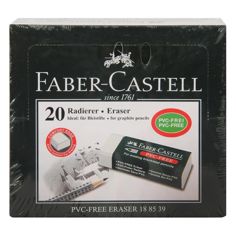 Faber Castell 188520 PVC-Free Büyük Silgi 20 Adet - Beyaz