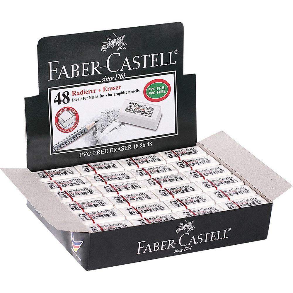 Faber Castell 708648 PVC-Free Küçük Silgi 48 Adet - Beyaz