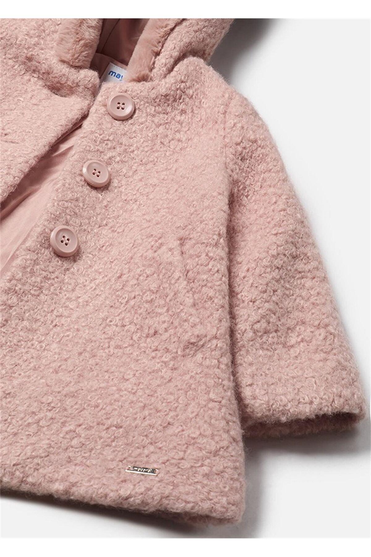 Kız Bebek Kürklü Mont Pembe 2478
