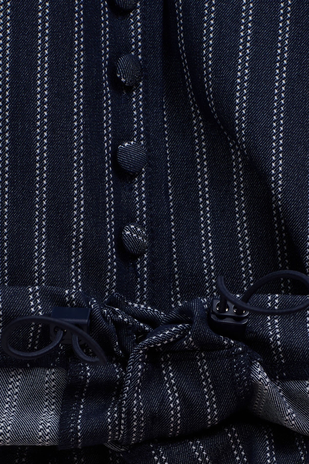 Hly Coco Düğmeli Fleto Cepli Çizgili Denim Bomber