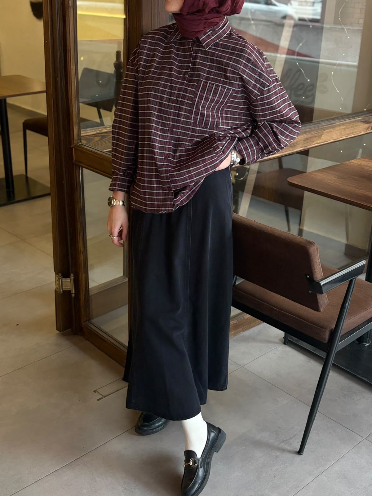 Hly Plaid Ekoseli Bomber Pamuklu Gömlek