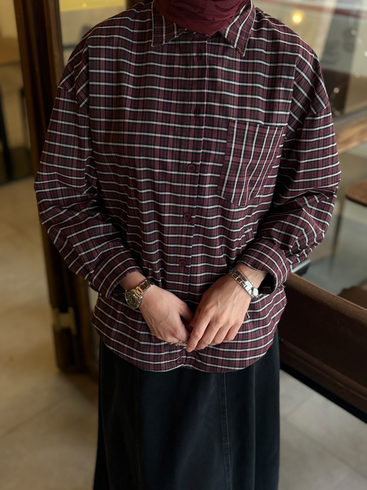 Hly Plaid Ekoseli Bomber Pamuklu Gömlek