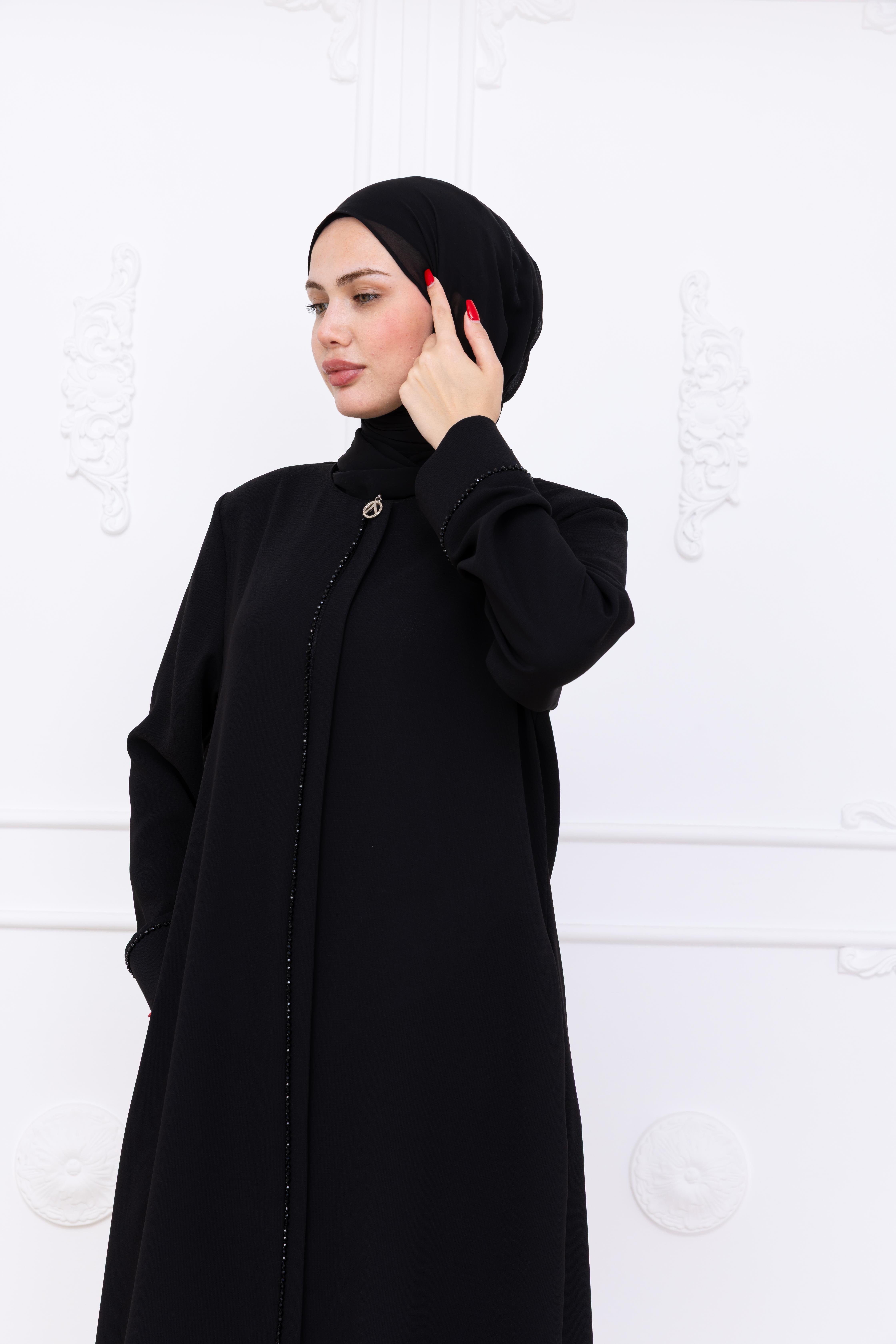 7095 Siyah Krep Ferace