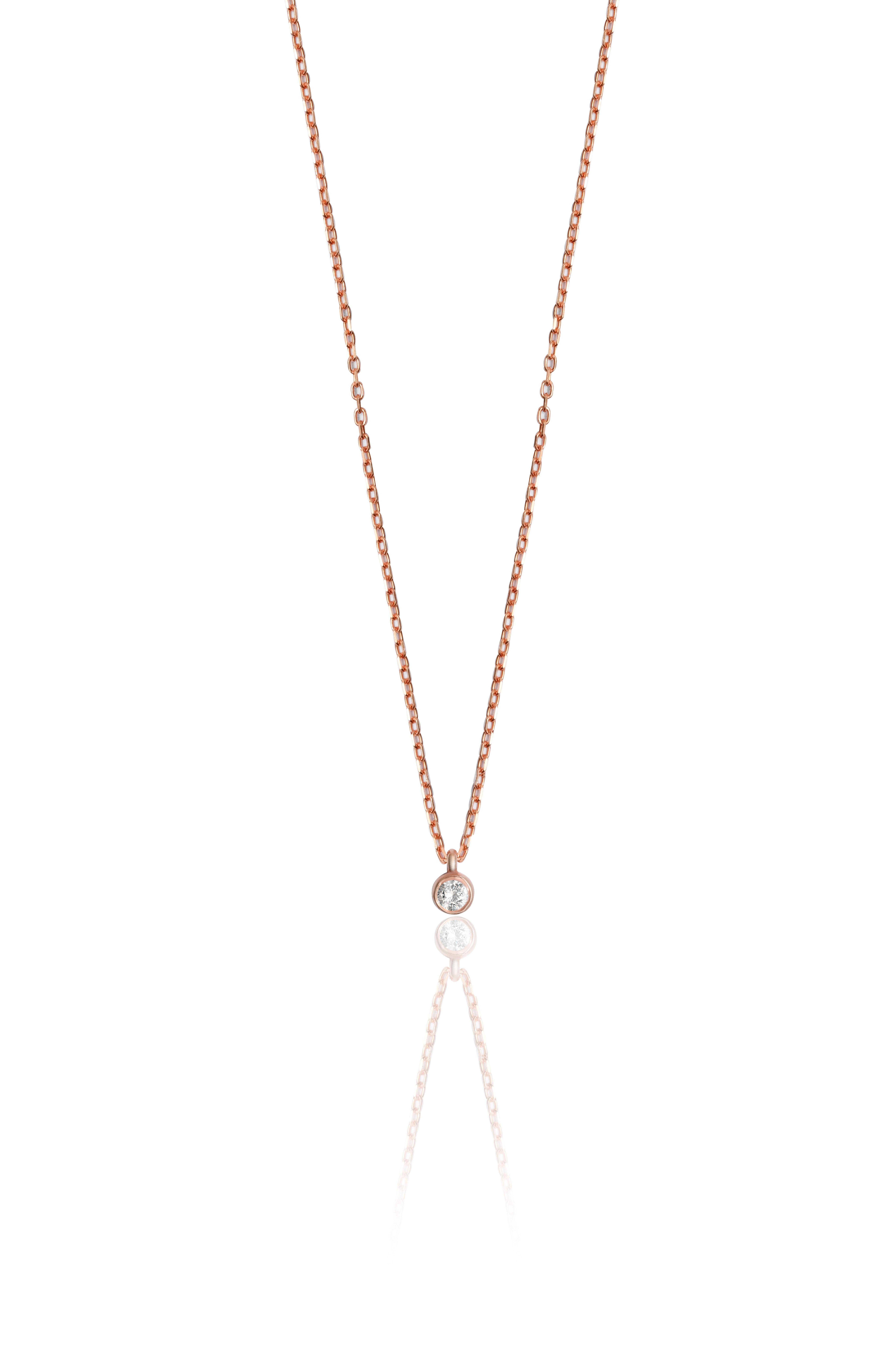 0.07 carat Tektaş Pırlanta Kolye