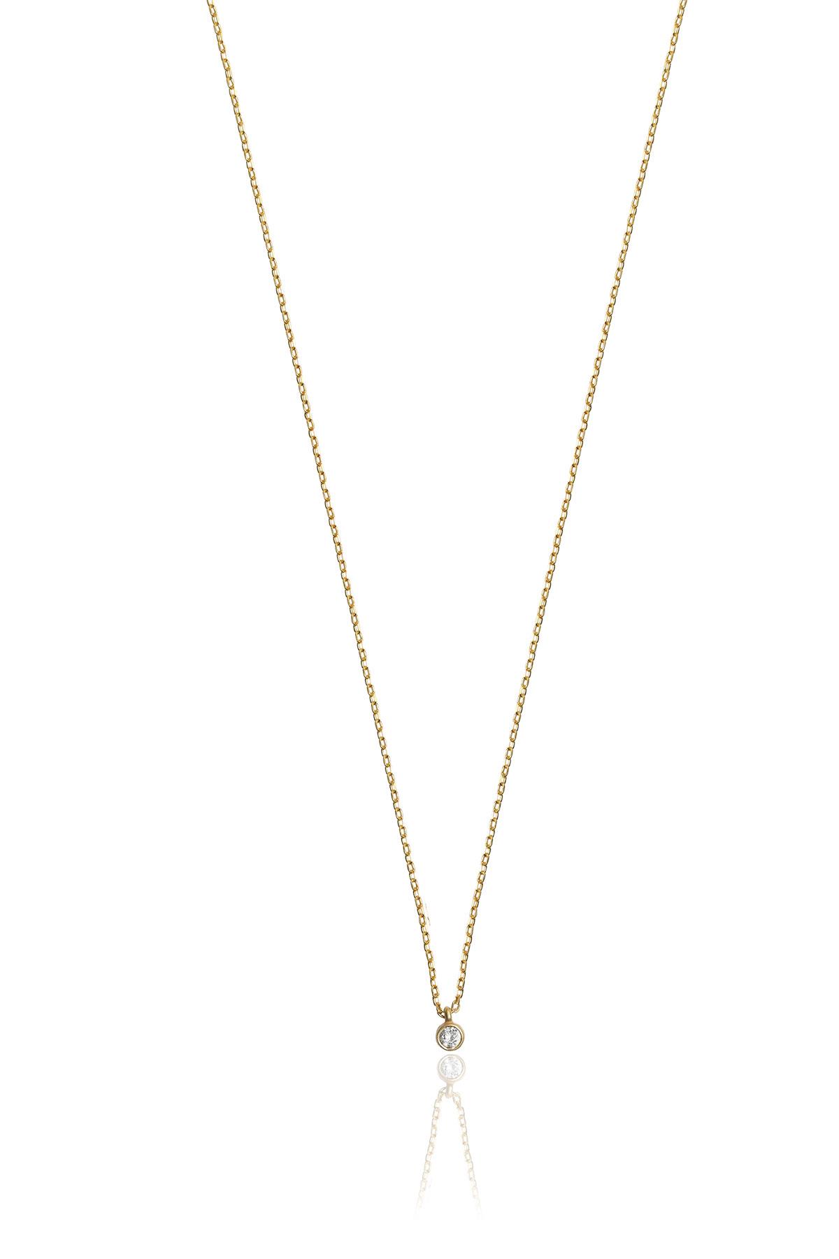 0.03 carat Tektaş Pırlanta Kolye