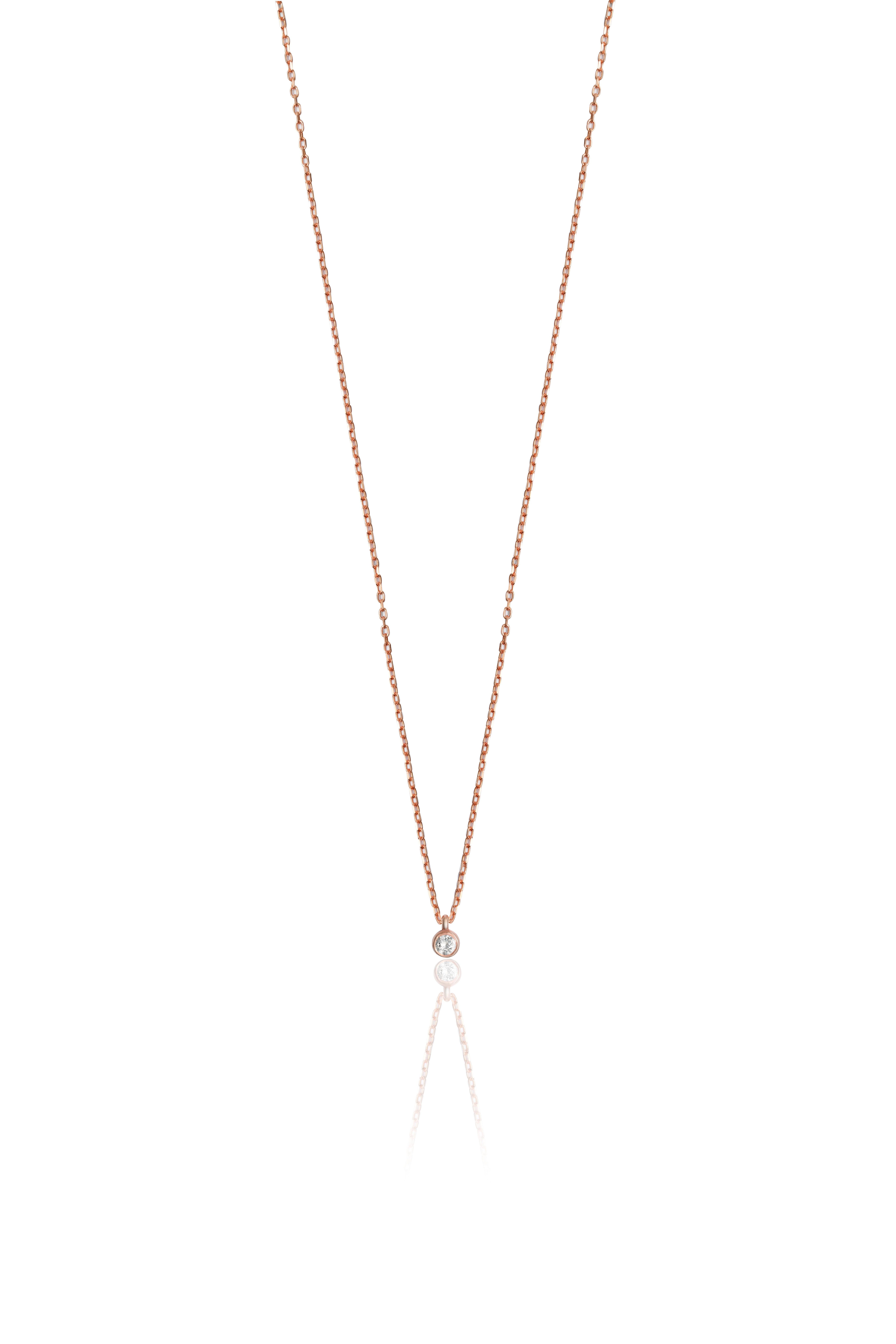 0.07 carat Tektaş Pırlanta Kolye