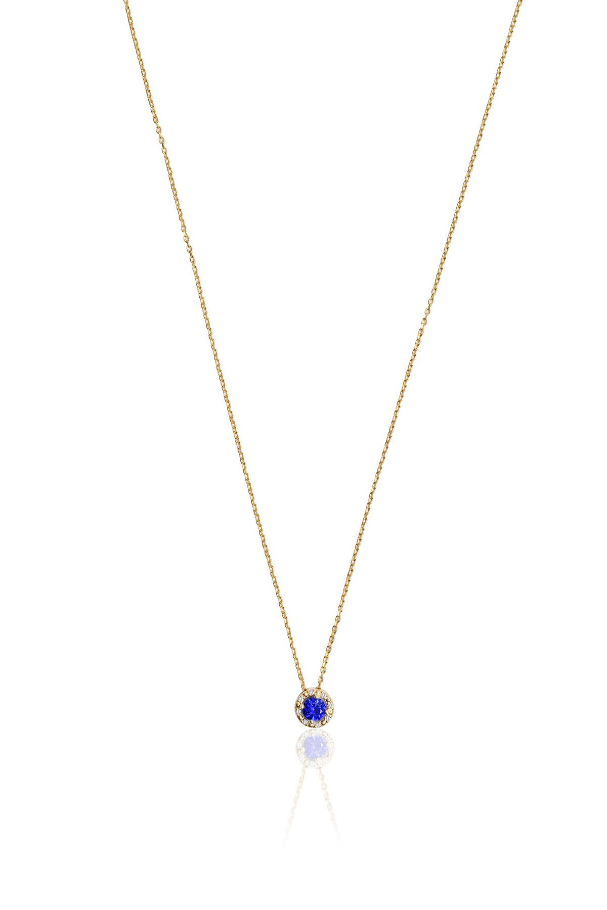 0.38 Carat Pırlanta Safir Kolye