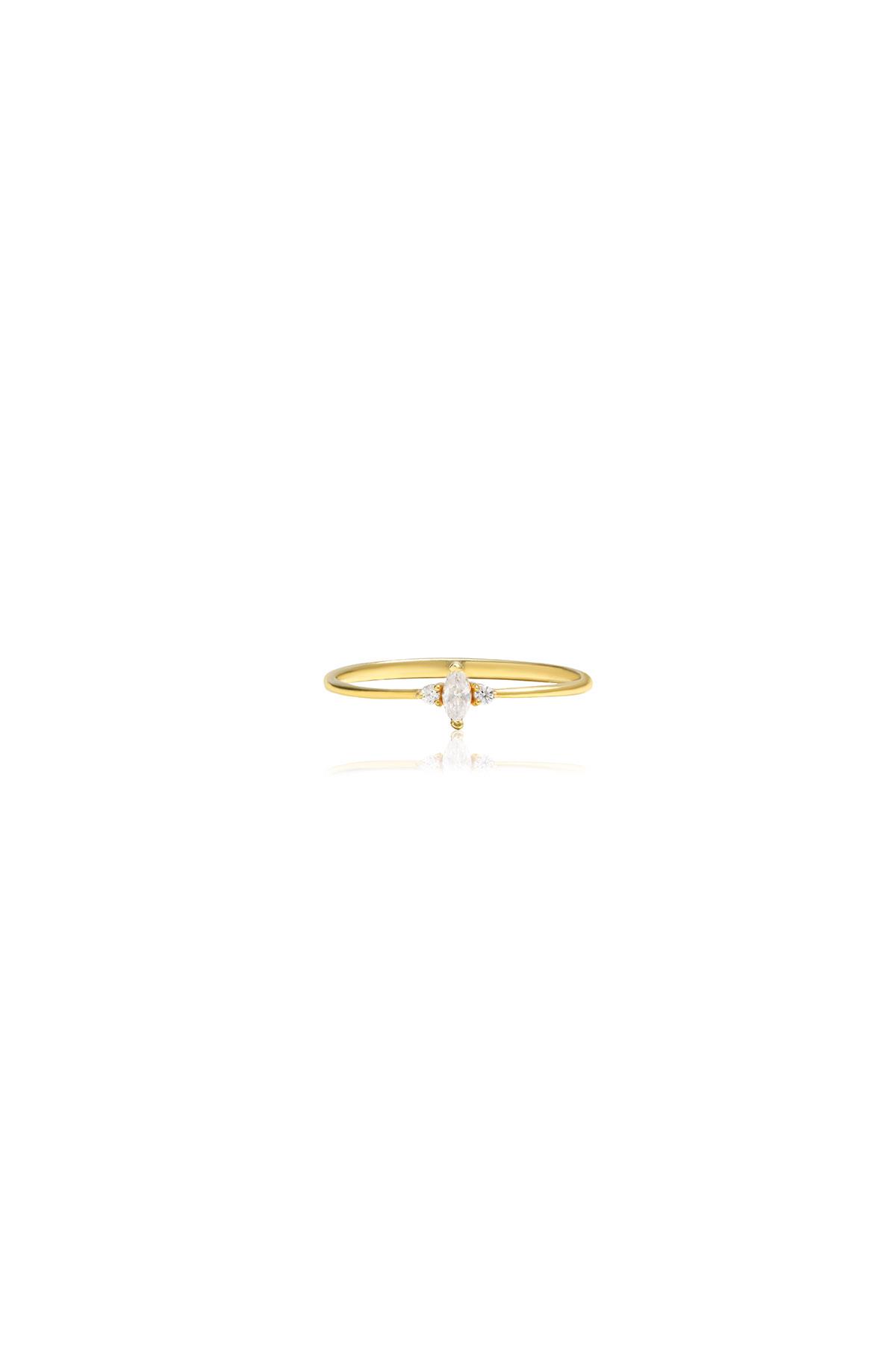 0.08 Karat Pırlanta Markiz Tasarım Yüzük