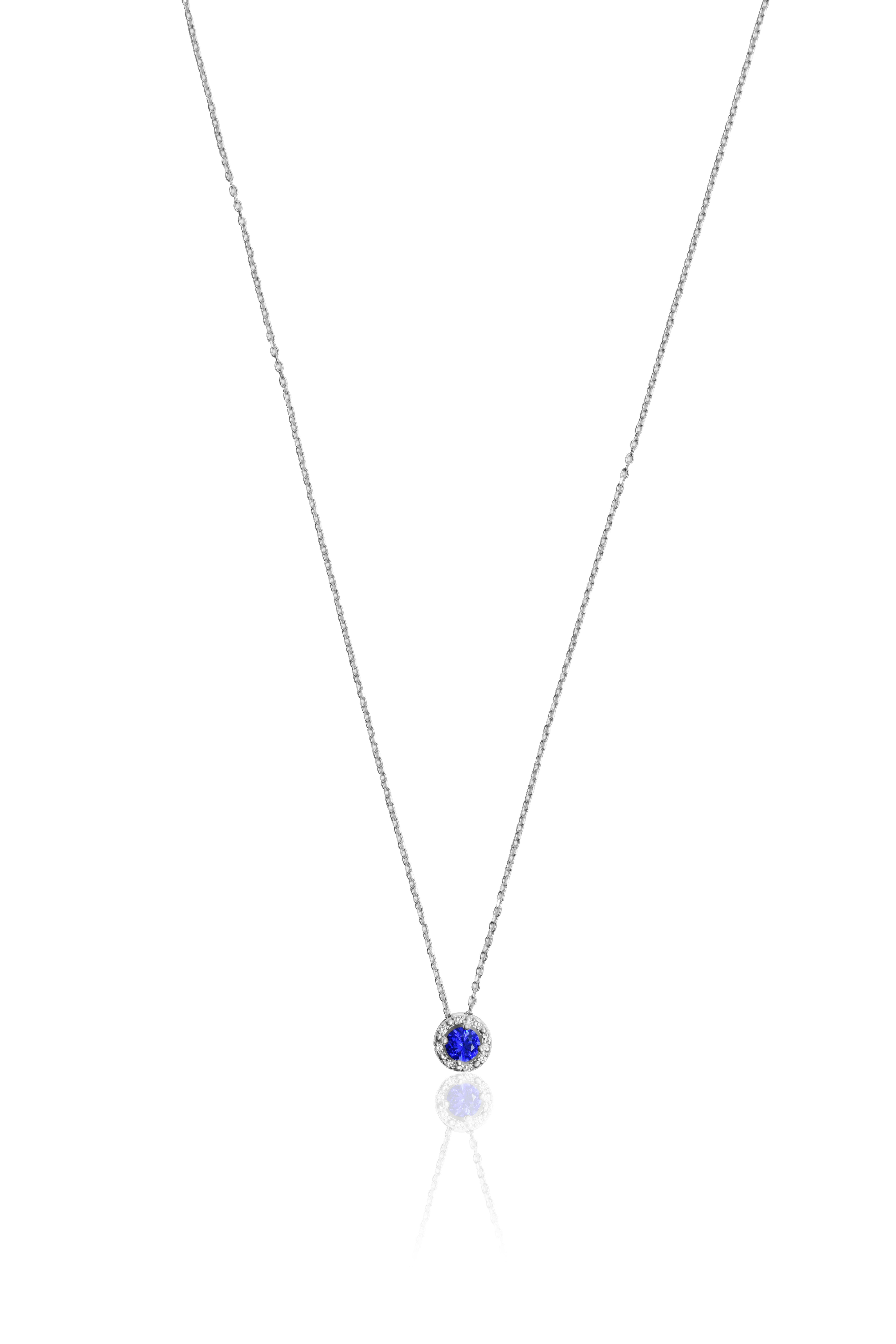 0.38 Carat Pırlanta Safir Kolye