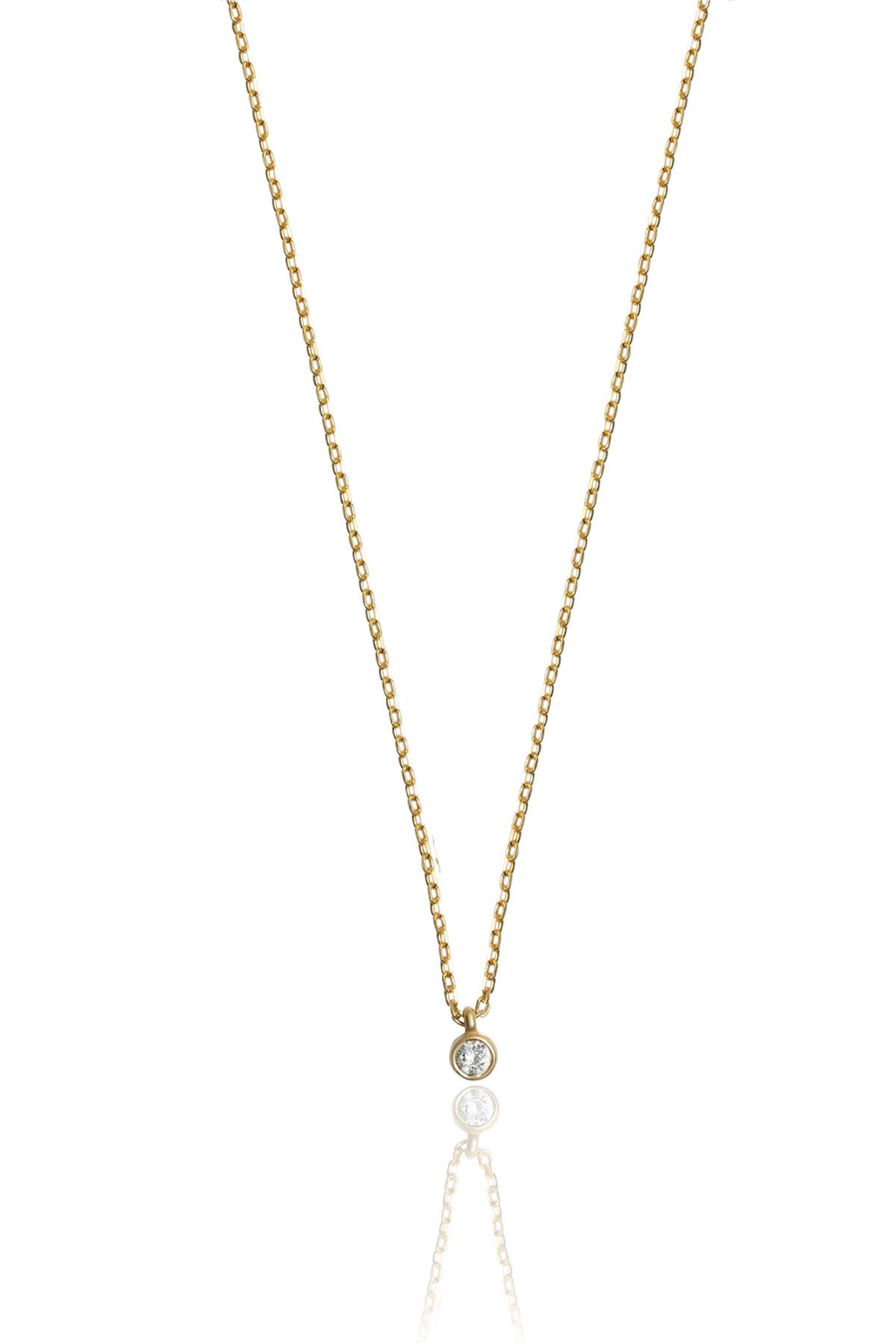 0.10 carat Tektaş Pırlanta Kolye
