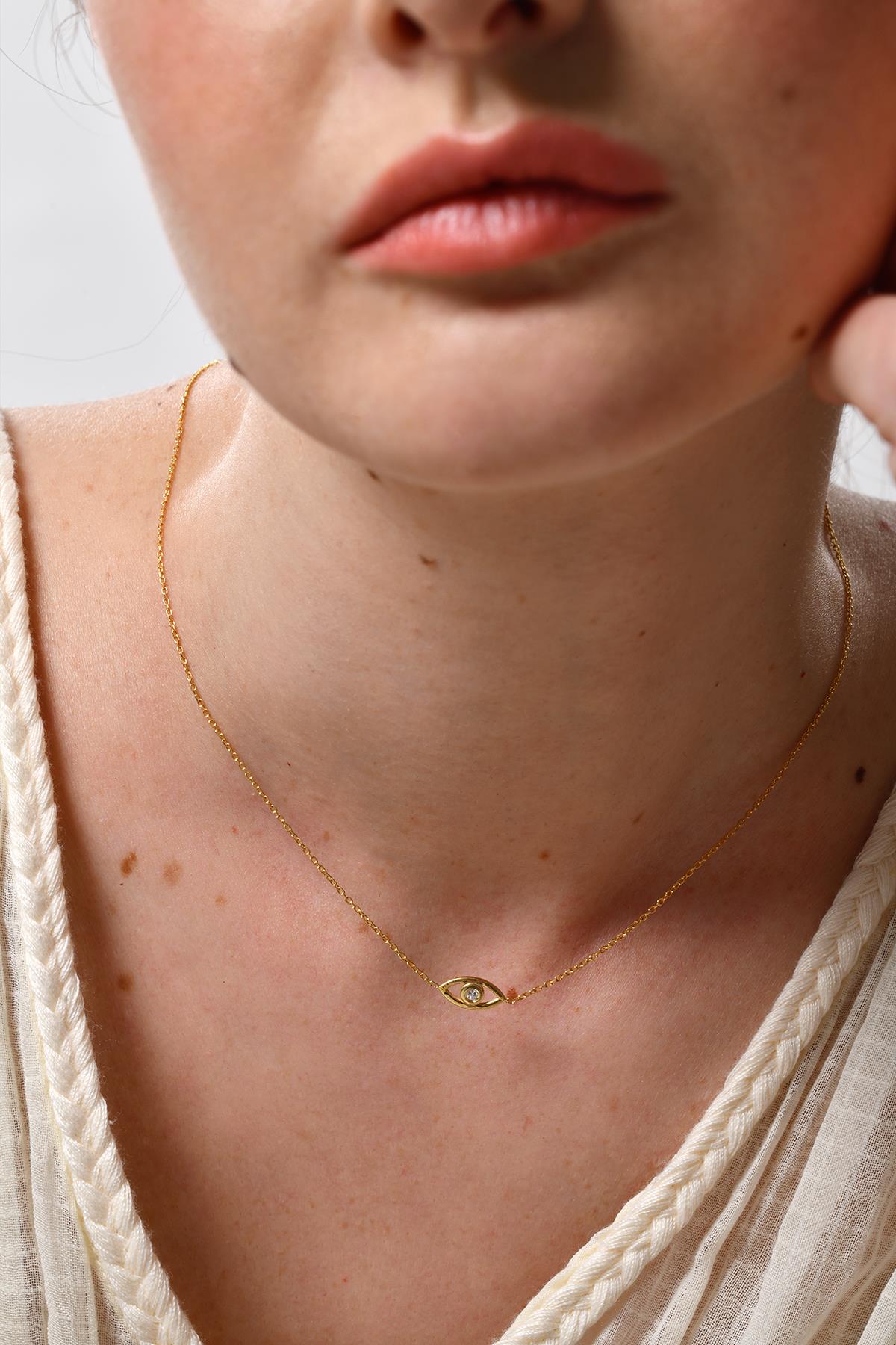 0.03 Carat Nazar Pırlanta Kolye
