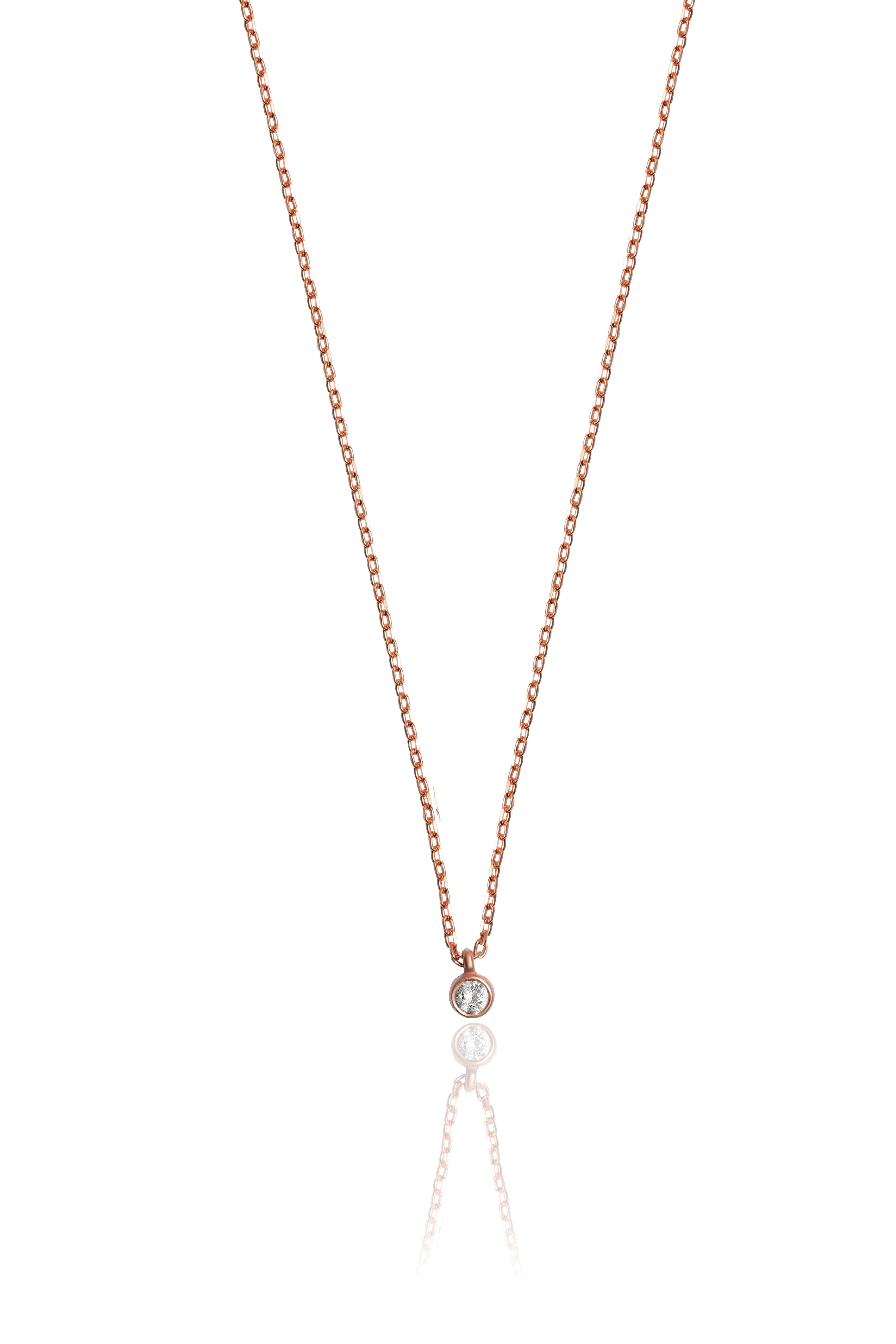 0.03 carat Tektaş Pırlanta Kolye