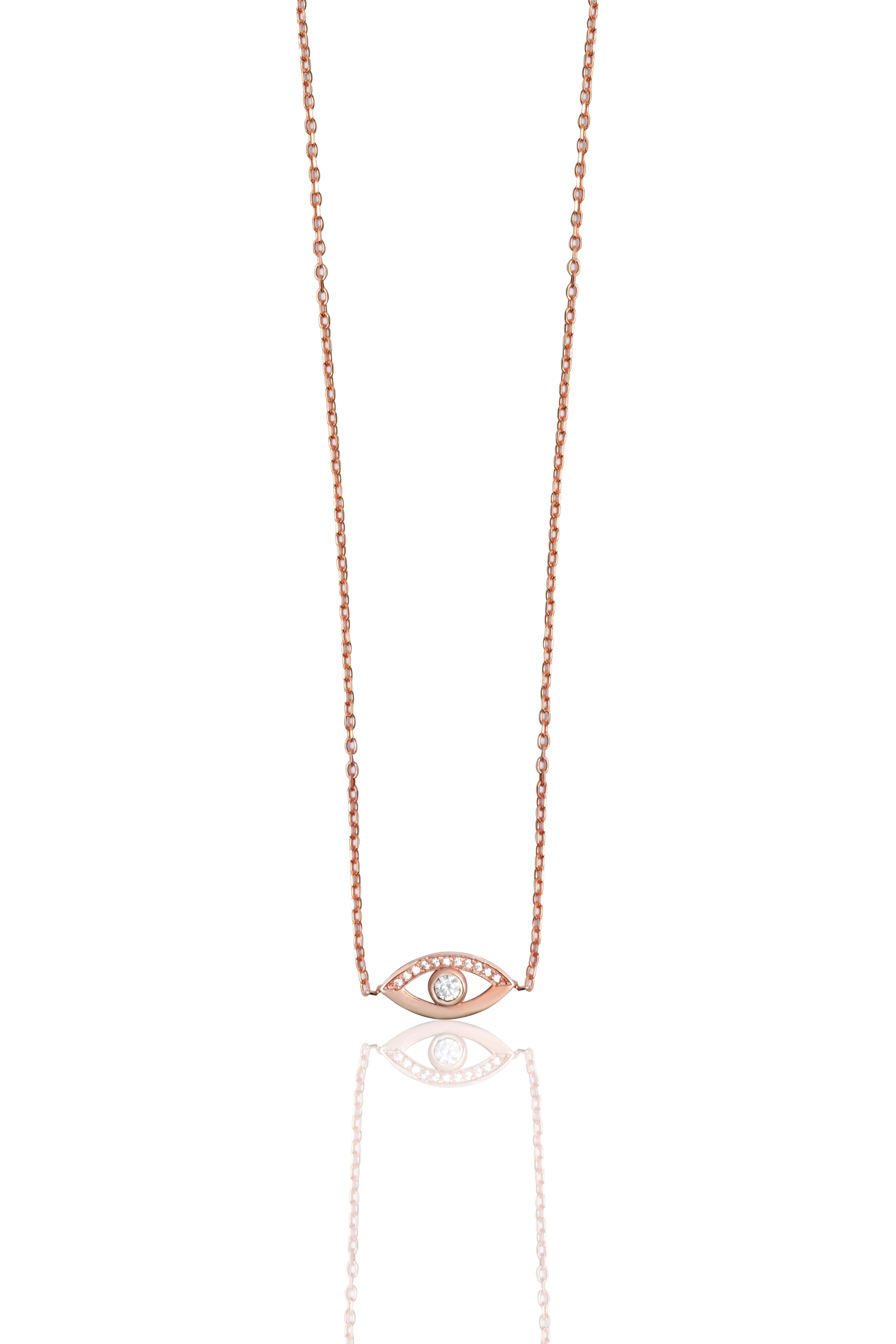 0.10 Carat Nazar Pırlanta Kolye