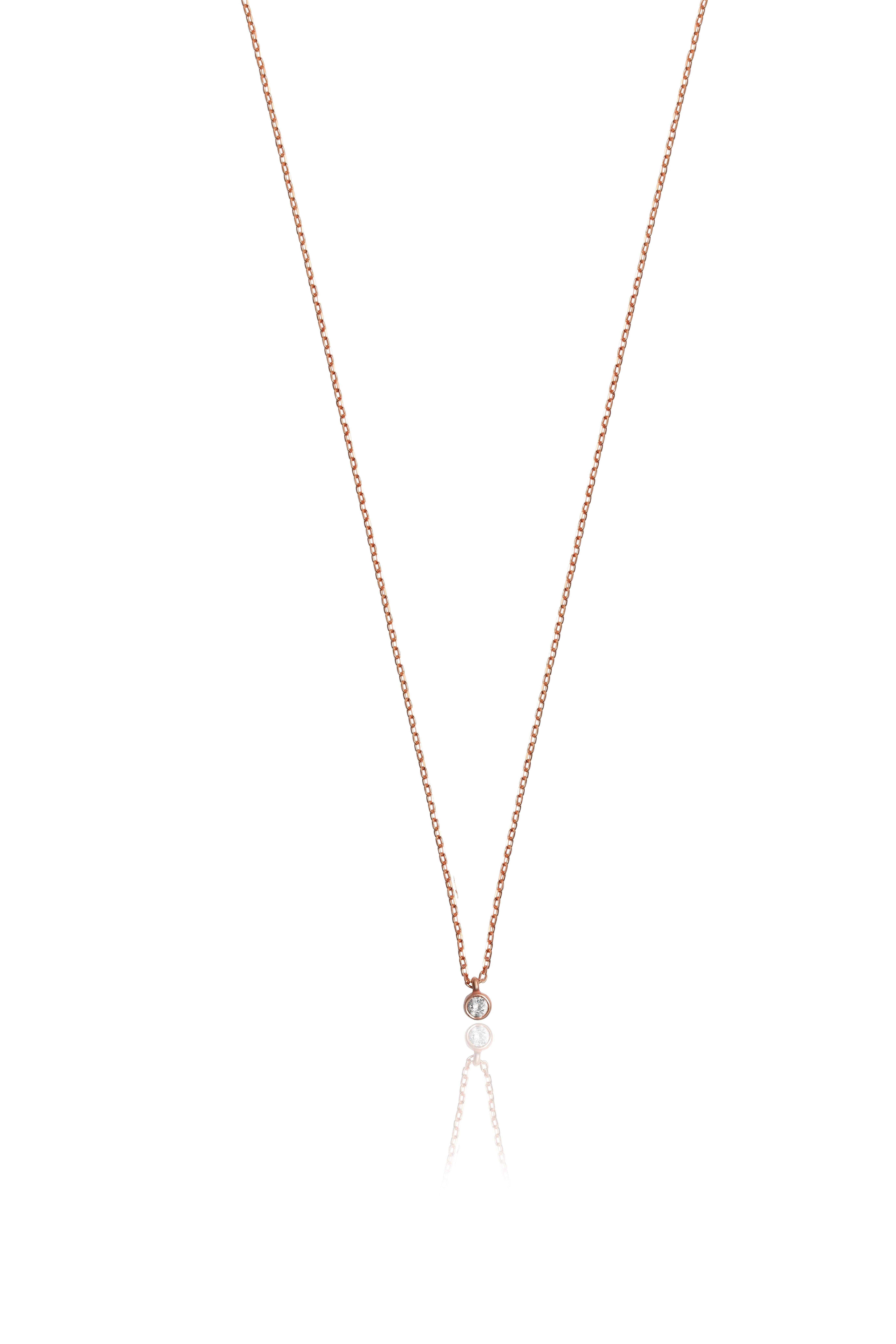0.10 carat Tektaş Pırlanta Kolye