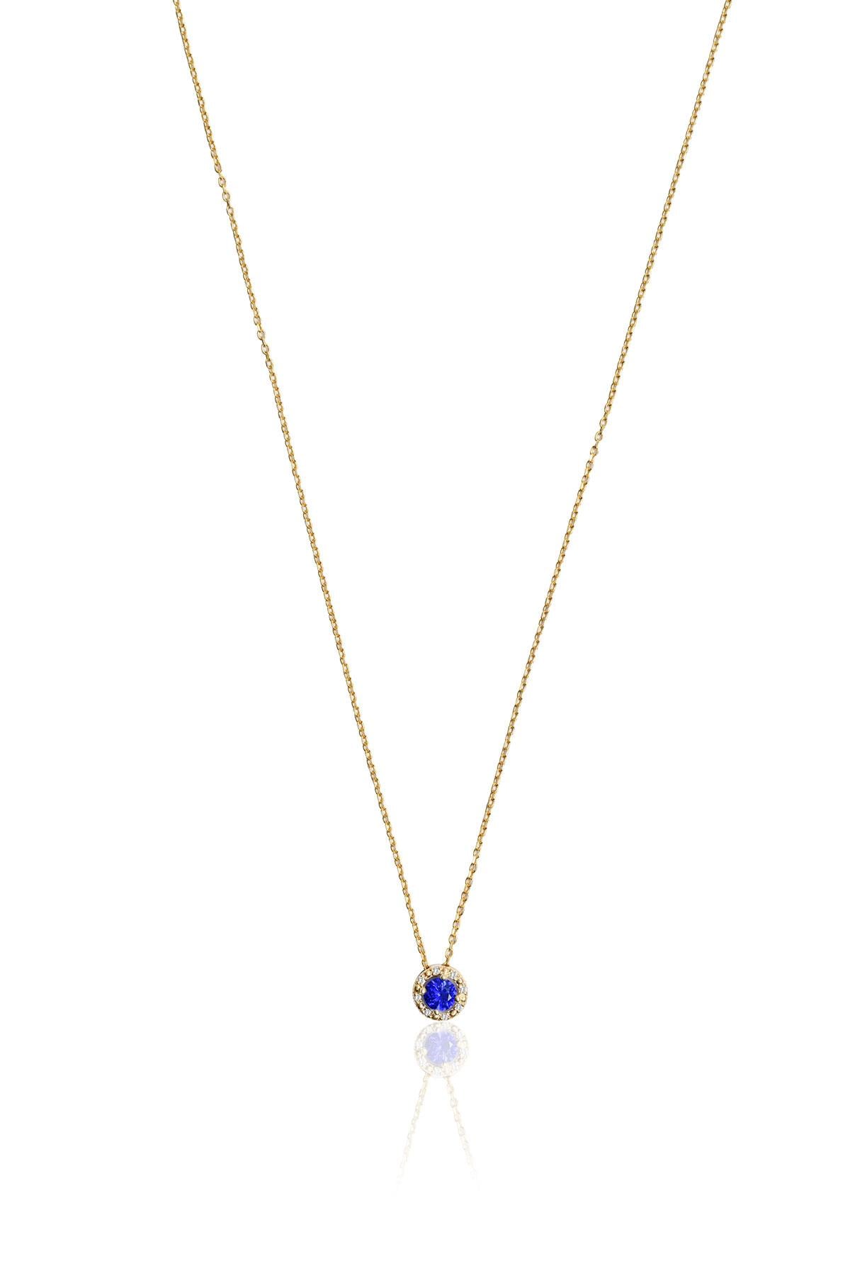 0.38 Carat Pırlanta Safir Kolye