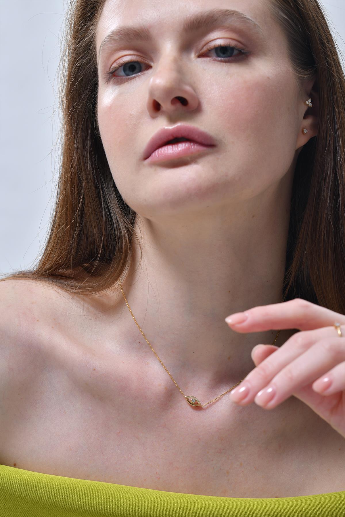 0.10 Carat Nazar Pırlanta Kolye