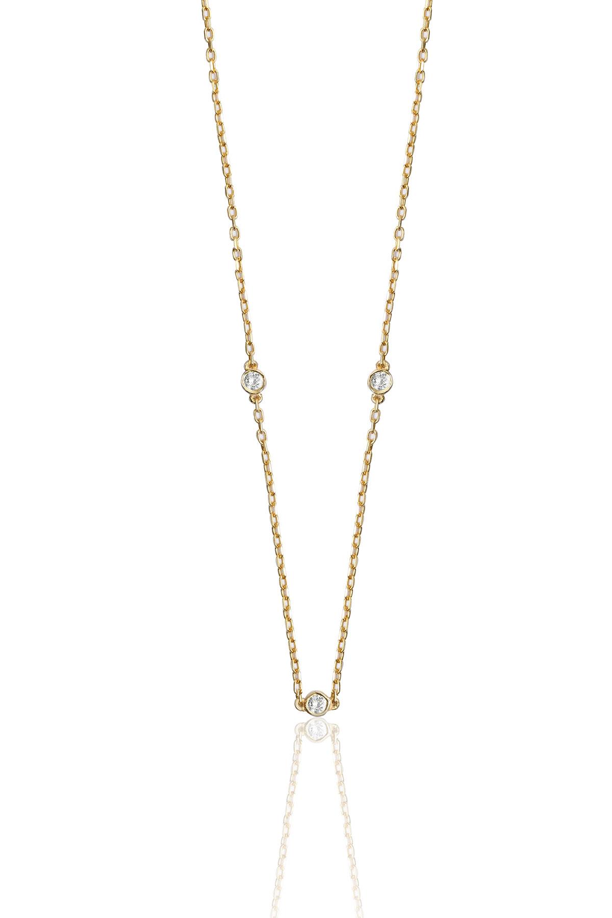0.06 Carat Üçtaş Pırlanta Kolye