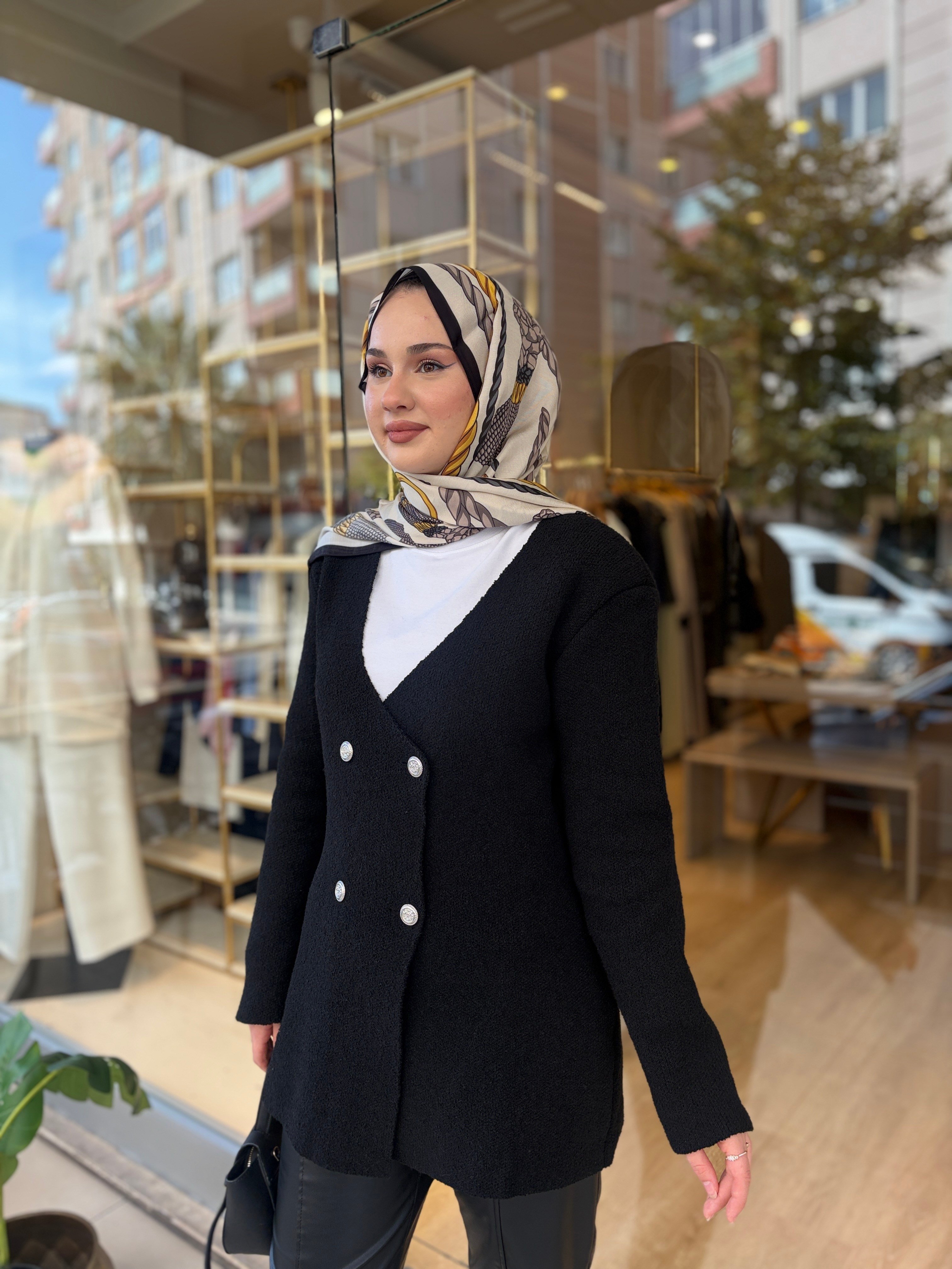 1921 LADY TRİKO ÇEKET SİYAH