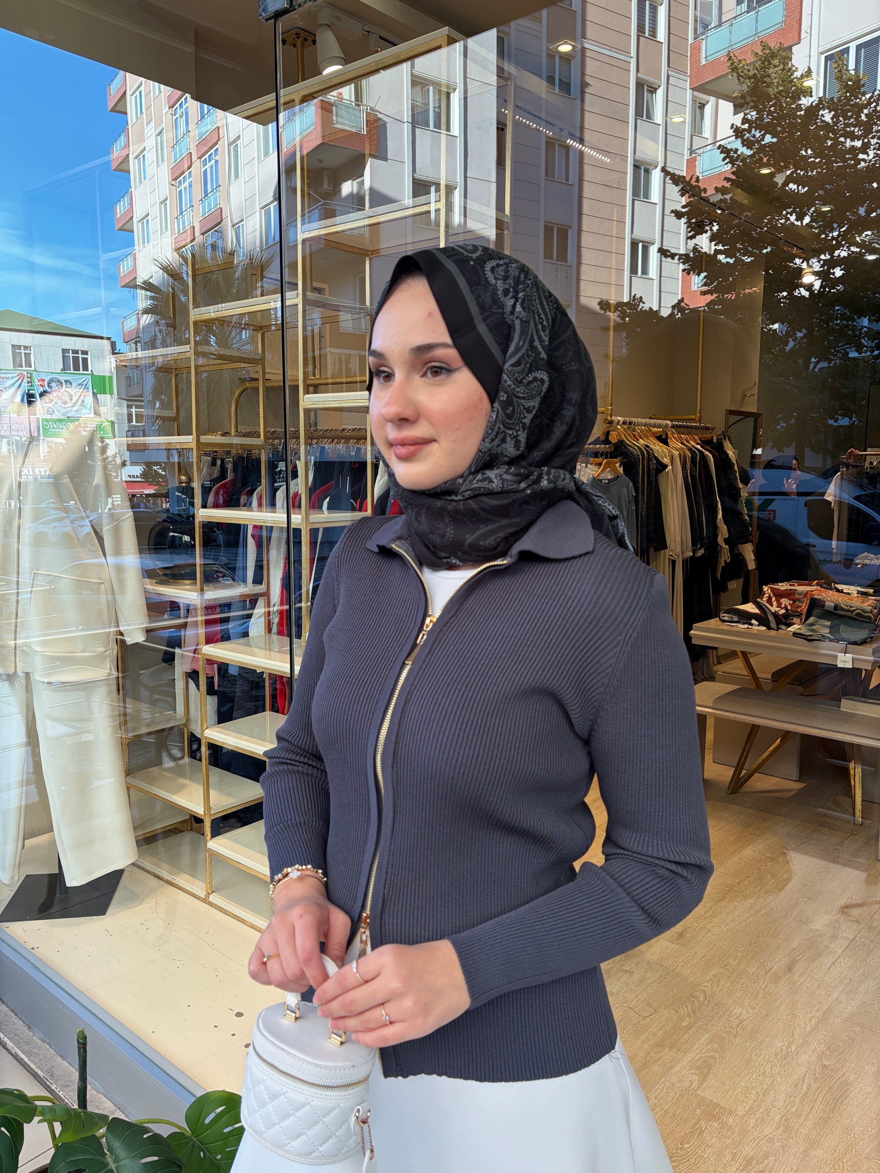 301 ÇİFT FERMUARLI TRİKO HIRKA ANTRASİT